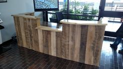 Rustic Reclaimed Wood And Live Edge Reception Desk 1 small