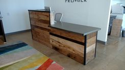 Reclaimed Wood/Steel Reception Desk 1 small