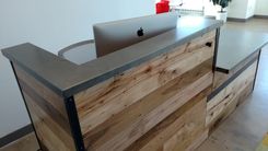 Reclaimed Wood/Steel Reception Desk 2 small