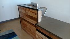 Reclaimed Wood/Steel Reception Desk 4 small