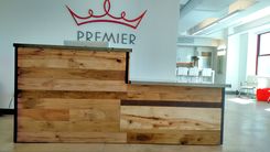 Reclaimed Wood/Steel Reception Desk 5 small