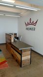 Reclaimed Wood/Steel Reception Desk 7 small