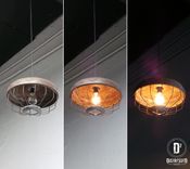 Repurposed Chicken Feeder Pendant Light, Edison Bulb Included 2 small