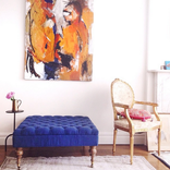 Custom Made Tufted Ottoman. Send Us Your Fabric. 1 small