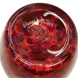 Votive Candle Holder. Hand Blown Art Glass In Red. 5 small