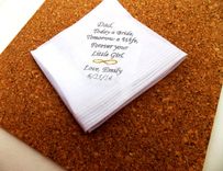 Wedding Planning.  Father Of The Bride Handkerchief. Embroidered And Personalized . 1 small