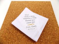 Wedding Planning.  Father Of The Bride Handkerchief. Embroidered And Personalized . 2 small