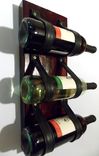 Wine Rack, Wall Mounted Upcycled. Made From  Recycled Reclaimed Wood, Bike Tire Tubes 3 small