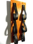 Wine Rack, Wall Mounted Upcycled. Made From  Recycled Reclaimed Wood, Bike Tire Tubes 4 small