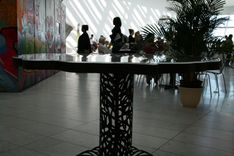Plasma Cut Metal Outdoor Tables - Cafe, Porch, Dining 6 small