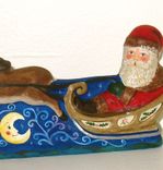 Christmas Chalkware Santa On Sleigh From An Antique Chocolate Mold 1 small
