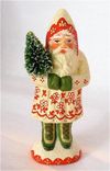 Wee Christmas Chalkware Belsnickle Santa From An Antique Chocolate Mold 1 small