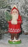 Wee Christmas Chalkware Belsnickle Santa From An Antique Chocolate Mold 3 small