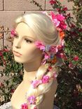 Rapunzel Tangled Braided Long Blonde Flower Custom Wig Costume 3 small