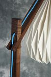 Egret Lamp: Fine Craft / Easy Japanese Joinery Assembly / Color Cord / Origami Shade 2 small
