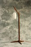 Egret Lamp: Walnut / Cotton Color Cord / East Fork Pottery Shade / Japanese Joinery Assembly 5 small