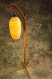 Egret Lamp: Oak With Curved Arm / Cotton Cord / East Fork Pottery Shade / Japanese Joinery Assembly 6 small