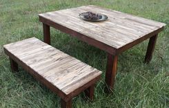 Farmhouse Dining Table And Bench 5 small