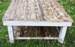 Shabby Farmhouse Reclaimed Wood Coffee Table 3 small