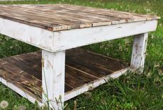 Shabby Farmhouse Reclaimed Wood Coffee Table 4 small