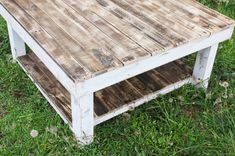 Shabby Farmhouse Reclaimed Wood Coffee Table 5 small