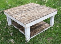 Shabby Farmhouse Reclaimed Wood Coffee Table 2 small