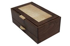 Men's Watch & Valet Box With Sliding Drawer | Solid Figured Walnut And Birdseye Maple 5 small
