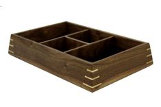 Valet Box | Solid Black Walnut With Birdseye Maple Splines 1 small