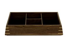 Valet Box | Solid Black Walnut With Birdseye Maple Splines 4 small