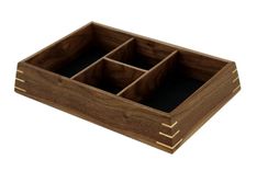 Valet Box | Solid Black Walnut With Birdseye Maple Splines 3 small