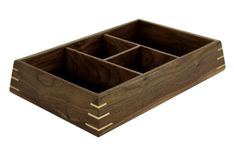 Valet Box | Solid Black Walnut With Birdseye Maple Splines 5 small