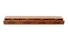 4 Drawer Floating Shelf | Solid Wood | Hand Carved Drawer Pulls 4 small