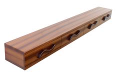 4 Drawer Floating Shelf | Solid Wood | Hand Carved Drawer Pulls 2 small