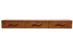 3 Drawer Floating Shelf | Solid Wood | Hand Carved Drawer Pulls 2 small