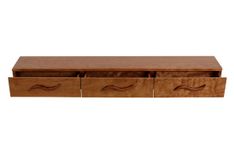 3 Drawer Floating Shelf | Solid Wood | Hand Carved Drawer Pulls 3 small