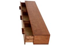 3 Drawer Floating Shelf | Solid Wood | Hand Carved Drawer Pulls 1 small