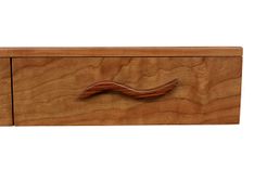 3 Drawer Floating Shelf | Solid Wood | Hand Carved Drawer Pulls 5 small