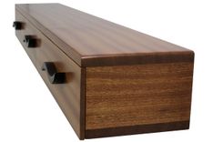 3 Drawer Floating Shelf | Solid Wood | Hand Carved Drawer Pulls 2 small