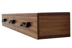 3 Drawer Floating Shelf | Solid Wood | Hand Carved Drawer Pulls 5 small