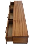3 Drawer Floating Shelf | Solid Wood | Hand Carved Drawer Pulls 3 small
