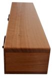 2 Drawer Floating Shelf | Solid Cherry Wood | Hand Carved Bubinga Drawer Pulls 5 small
