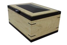 Men’S Valet & Watch Box | Solid Figured Maple & Wenge 3 small