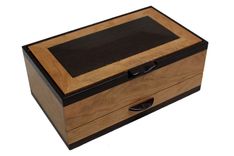 Men's Watch & Pen Box | Solid Figured Cherry And Wenge 2 small