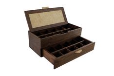 20 Watch Box With Sliding Drawer | Solid Walnut And Birdseye Maple 4 small