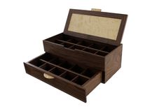 20 Watch Box With Sliding Drawer | Solid Walnut And Birdseye Maple 3 small