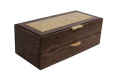 20 Watch Box With Sliding Drawer | Solid Walnut And Birdseye Maple 1 small