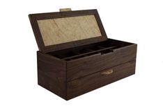 20 Watch Box With Sliding Drawer | Solid Walnut And Birdseye Maple 6 small