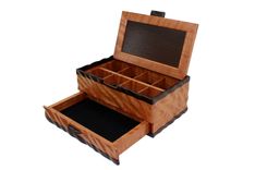 Sculpted Men's Watch & Valet Box With Sliding Drawer 5 small