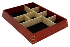 Valet & Watch Box | Solid Padauk With Birdseye Maple Dividers And Splines 4 small