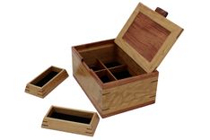 Men’S Valet & Watch Box | Solid Figured Cherry Wood & Bubinga 4 small